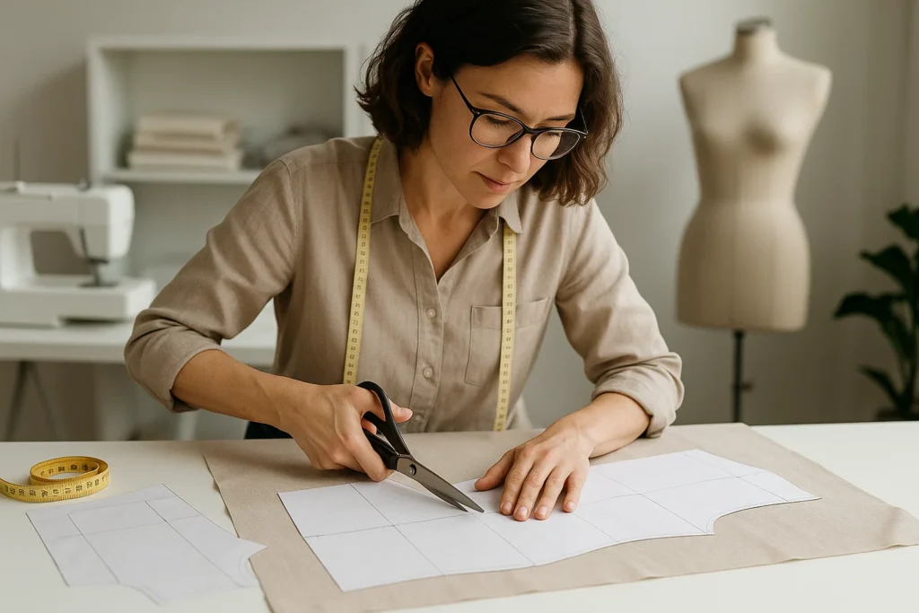 Tailor cutting fabric for modern dress sewing patterns — simple and easy designs for beginners 2025